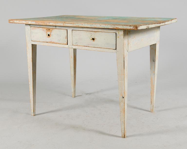SKRIVBORD, 1800-tal, gråmålat.