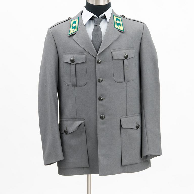 Set of Finnish military uniforms, second half of 20th Century.