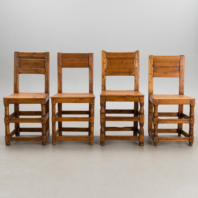 Four 19th century chairs.