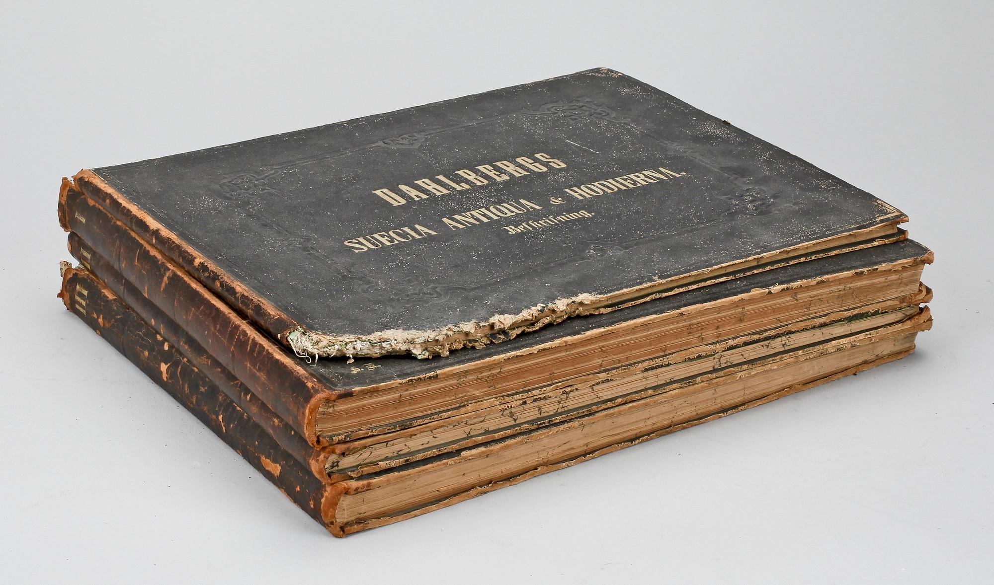 BÖCKER, 4 vol., E. Dhalberg, "Suecia antiqua & Hodierna", 1800-talets andra hälft.