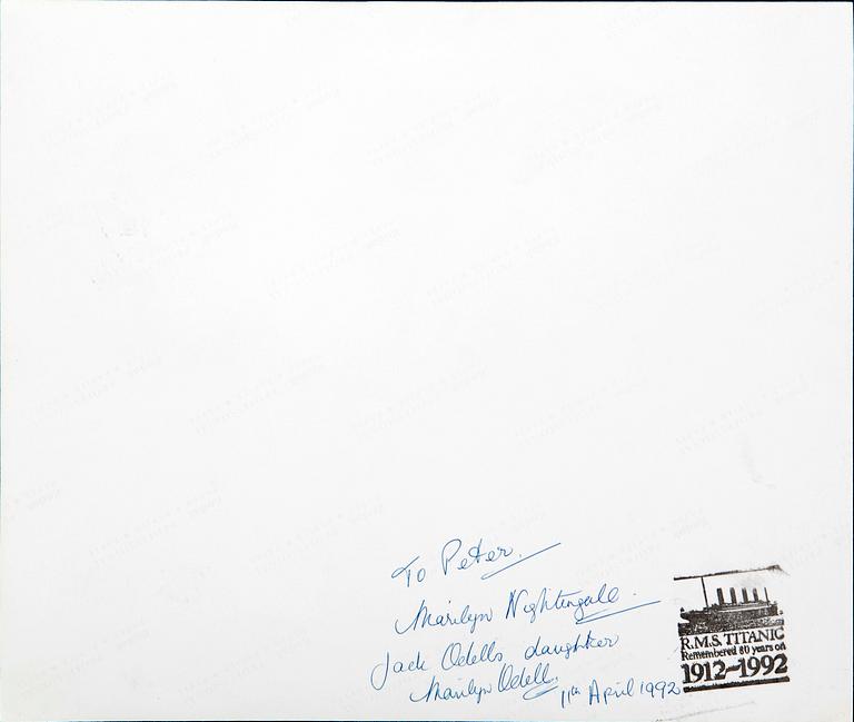 Jack Odell, photography of RMS Titanic, anniversary edition 1992, signed.
