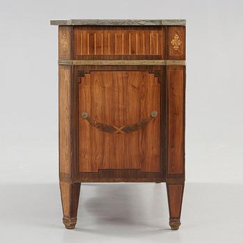 A Gustavian late 18th century commode by G Foltiern, indistinctly signed.