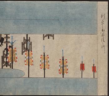 A set of four Japanese paintings by anonymous artist, Japan, 19th Century.