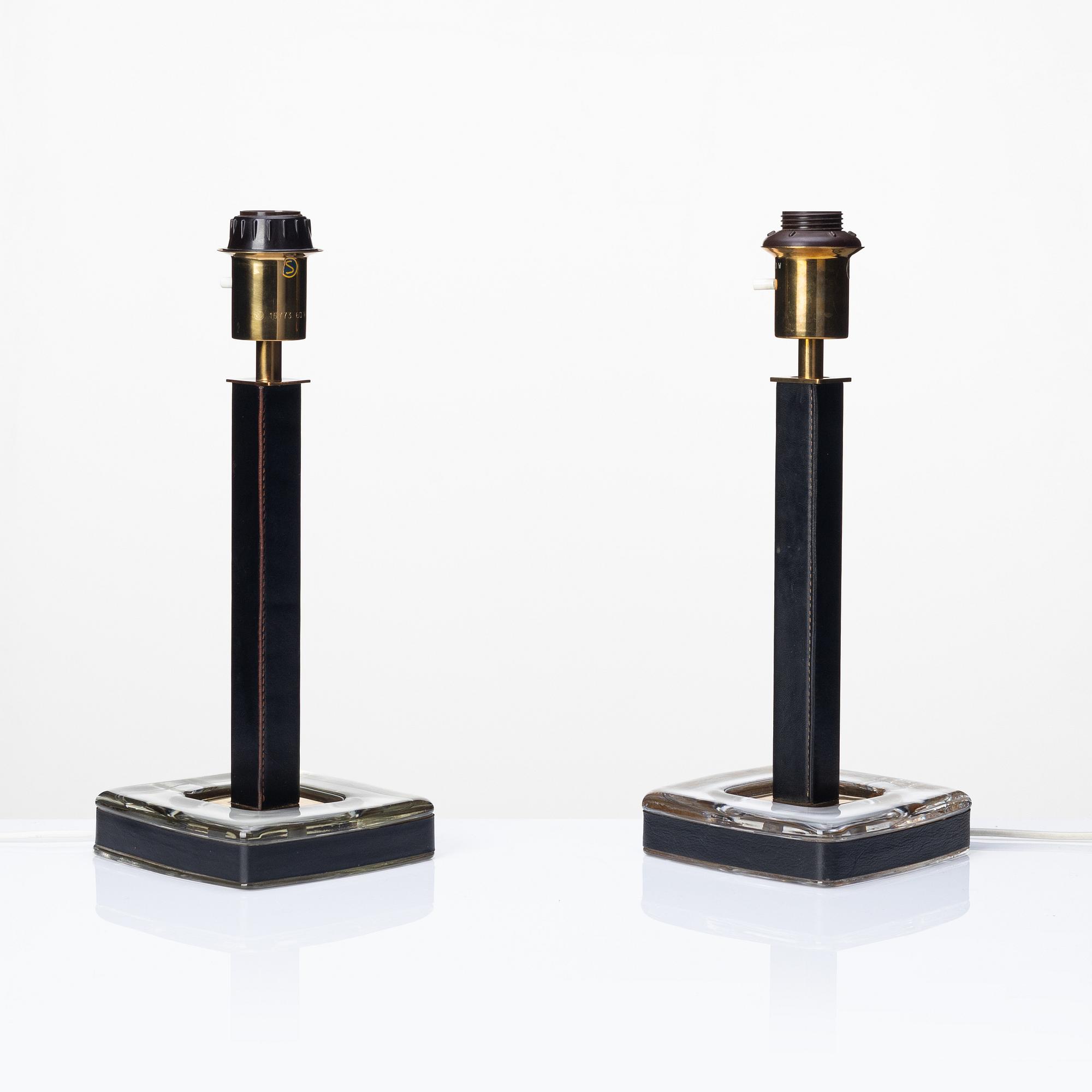 Uno Westerberg, bordslampor, ett par, modell "15773", Arvid Böhlmarks Lampfabrik, 1960-70-tal.