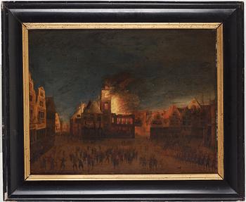 Egbert Lievensz van der Poel Tillskriven, "Eldsvåda om natten i en stad".