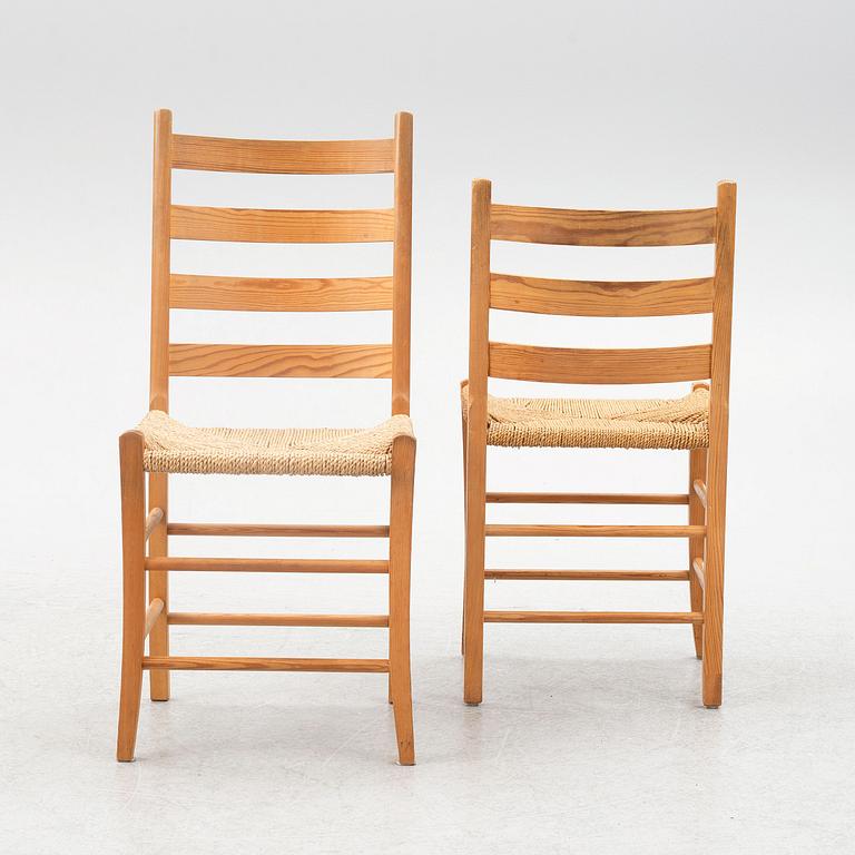 A pair of armchairs and 6 chairs, second half of the 20th century.