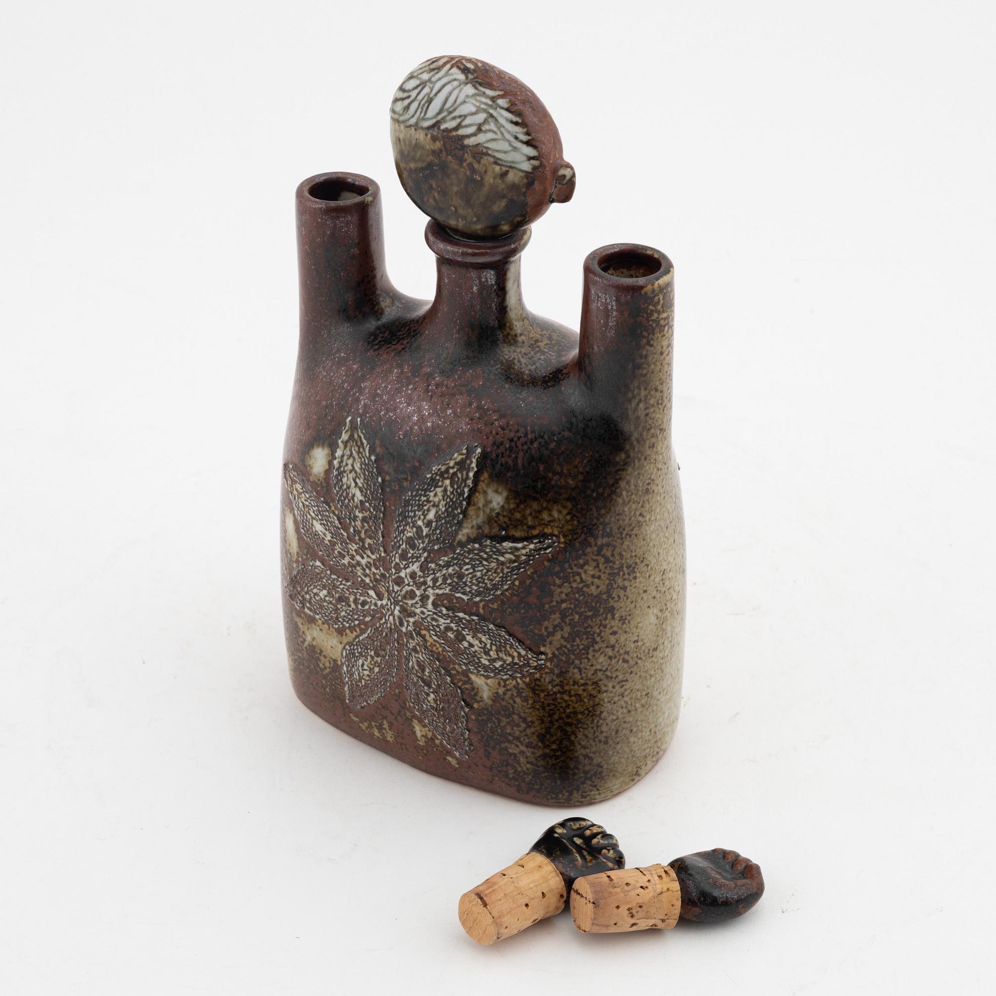 Stig Lindberg, a stoneware bottle, Gustavsberg Studio, signed.