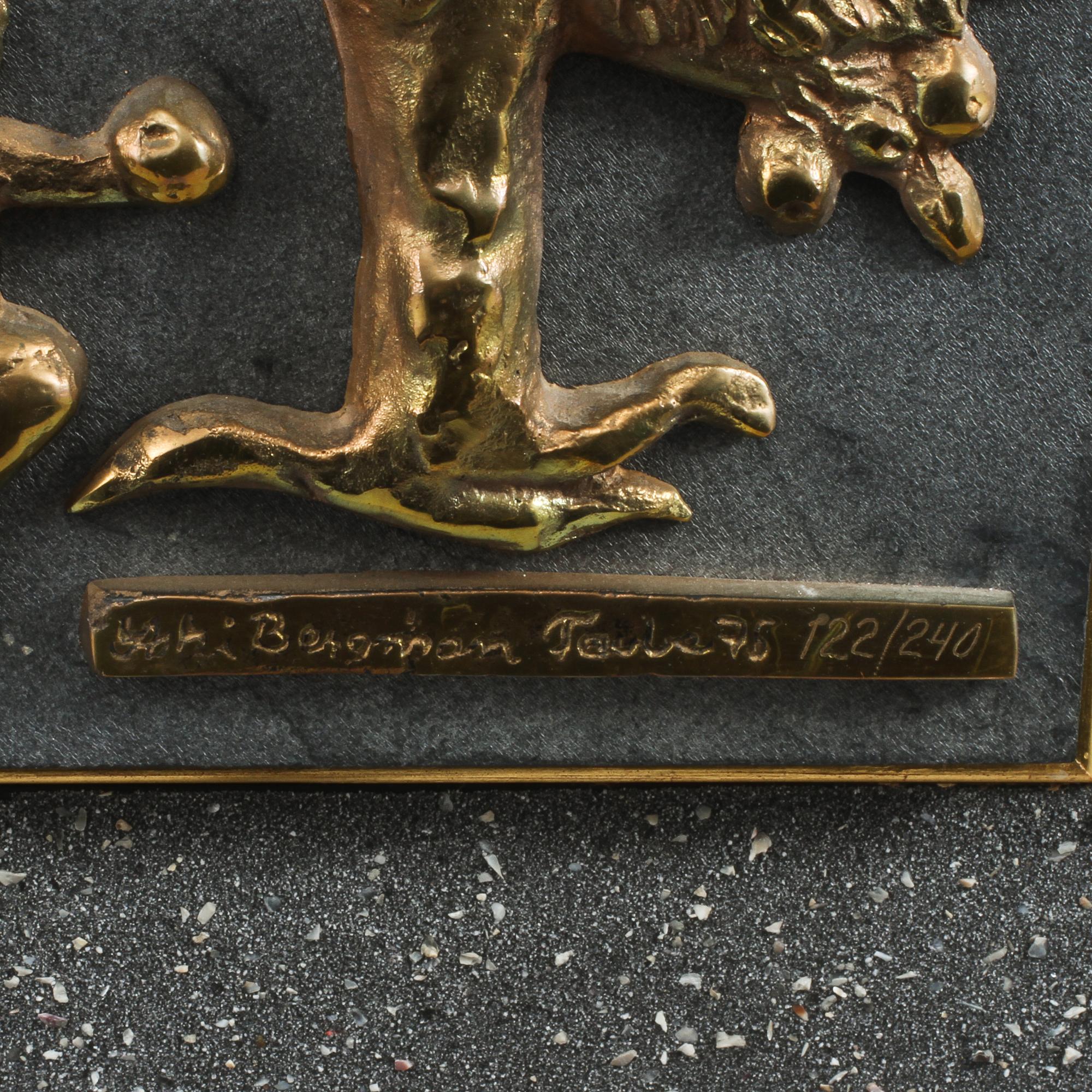 ASTRI BERGMAN-TAUBE, 3 st, bronsreliefer på skiffer, signerade, daterade 75 och numrerade 122/240.