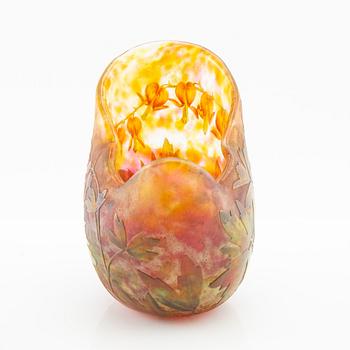 Daum, skål/vas, Nancy Frankrike Art Nouveau omkring 1900.