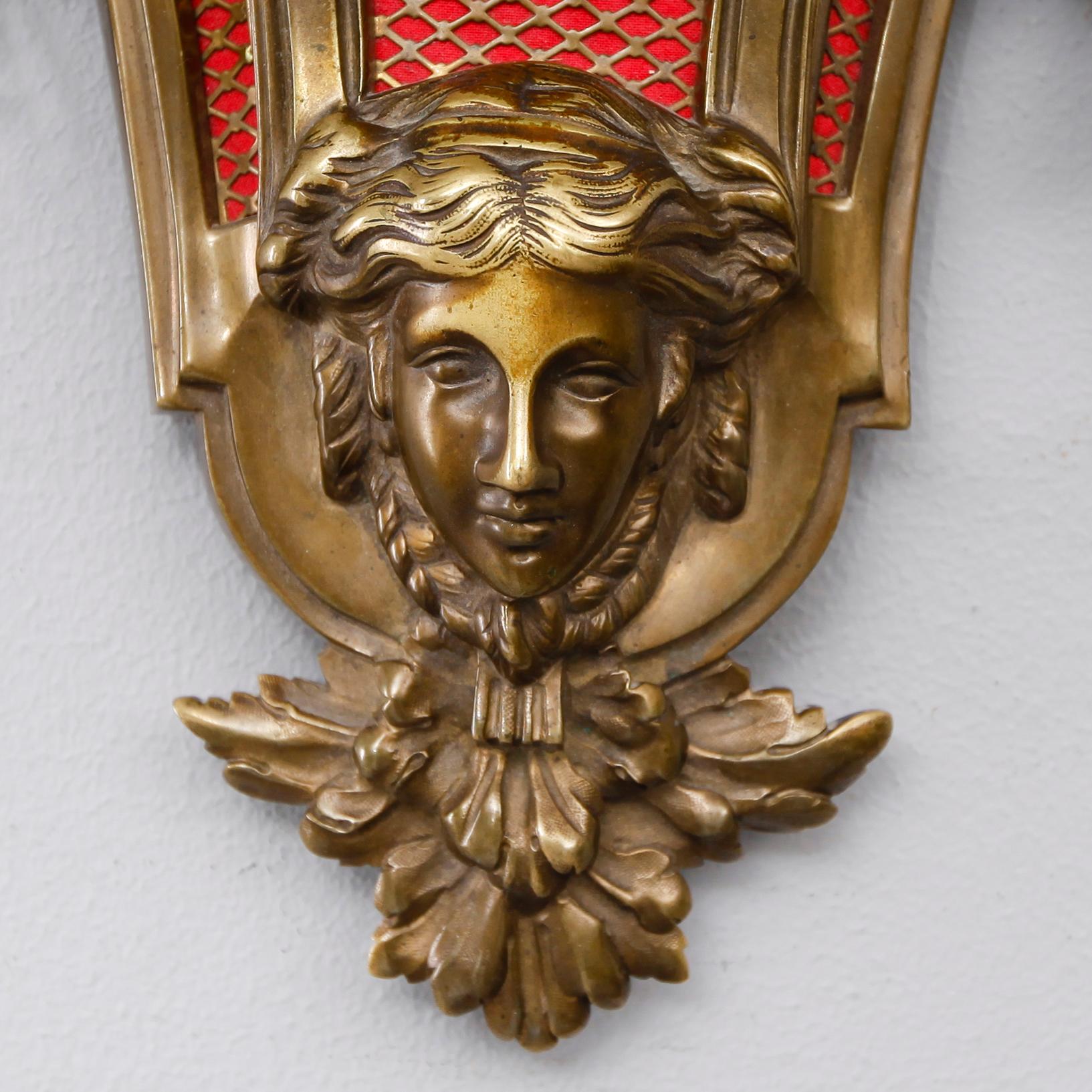 VÄGGPENDYL, märkt Benard, brons, Frankrike, 1800-talets andra hälft.