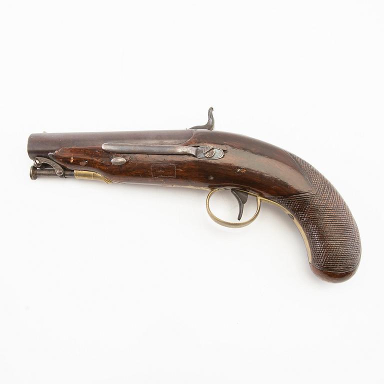 Percussion pistol, JJ Wolff Southampton, 19th century.