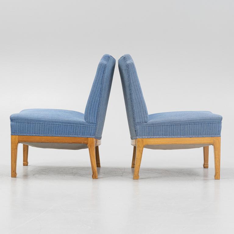 Four Swedish Modern lounge chairs, Nordiska Kompaniet, Sweden, 1930's/40's.