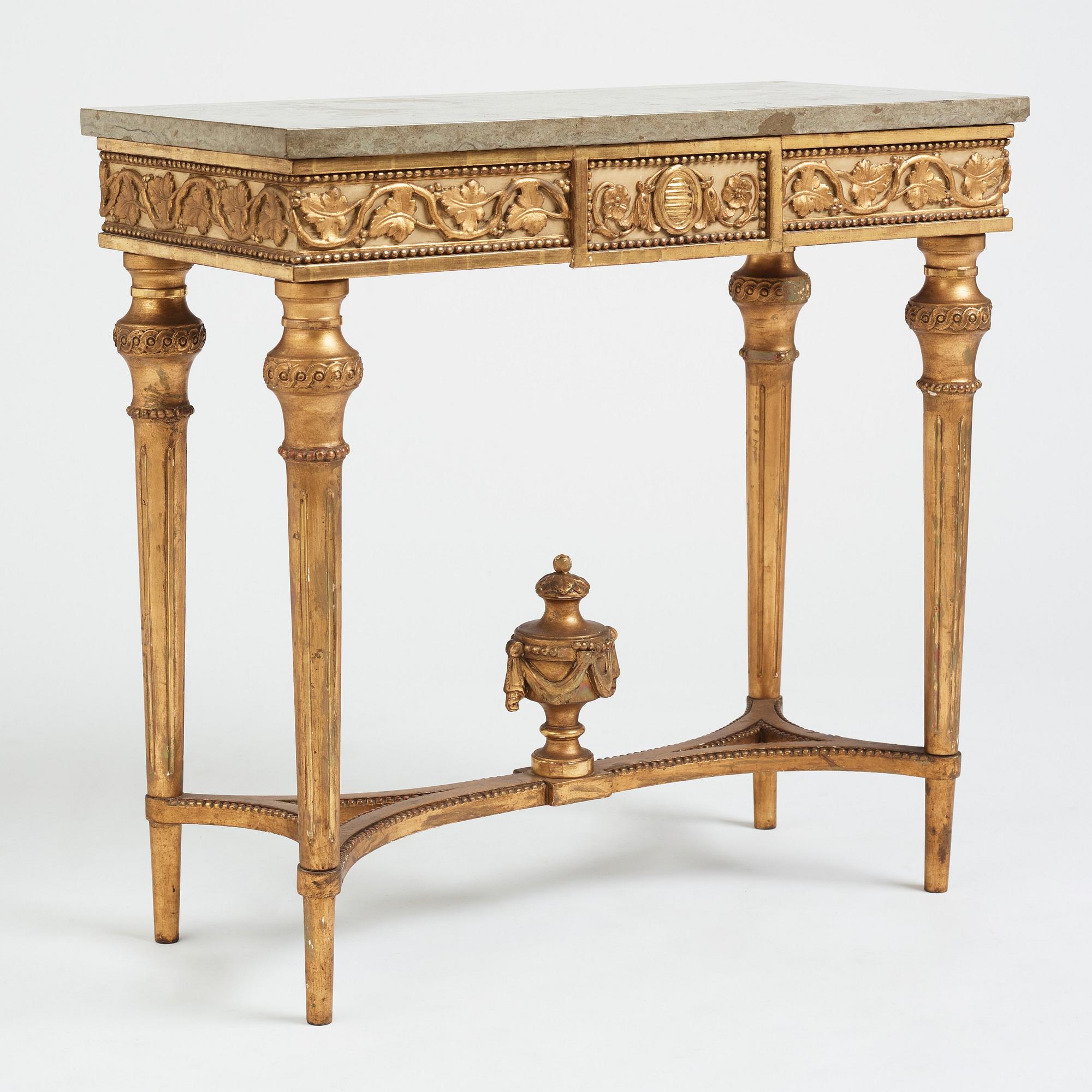 A late Gustavian console table, late 18th Century.