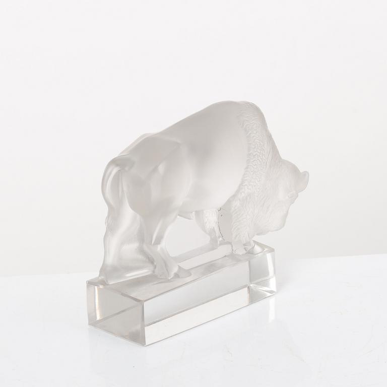 9 glass figurines, Lalique, France.