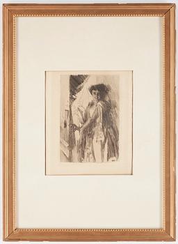 Anders Zorn · ANDERS ZORN, etsning, monogramsignerad och daterad -89 i plåten.
