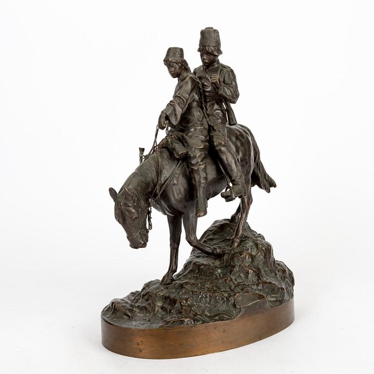 Wilhelm Wolff, a signed patinated bronze figurine.