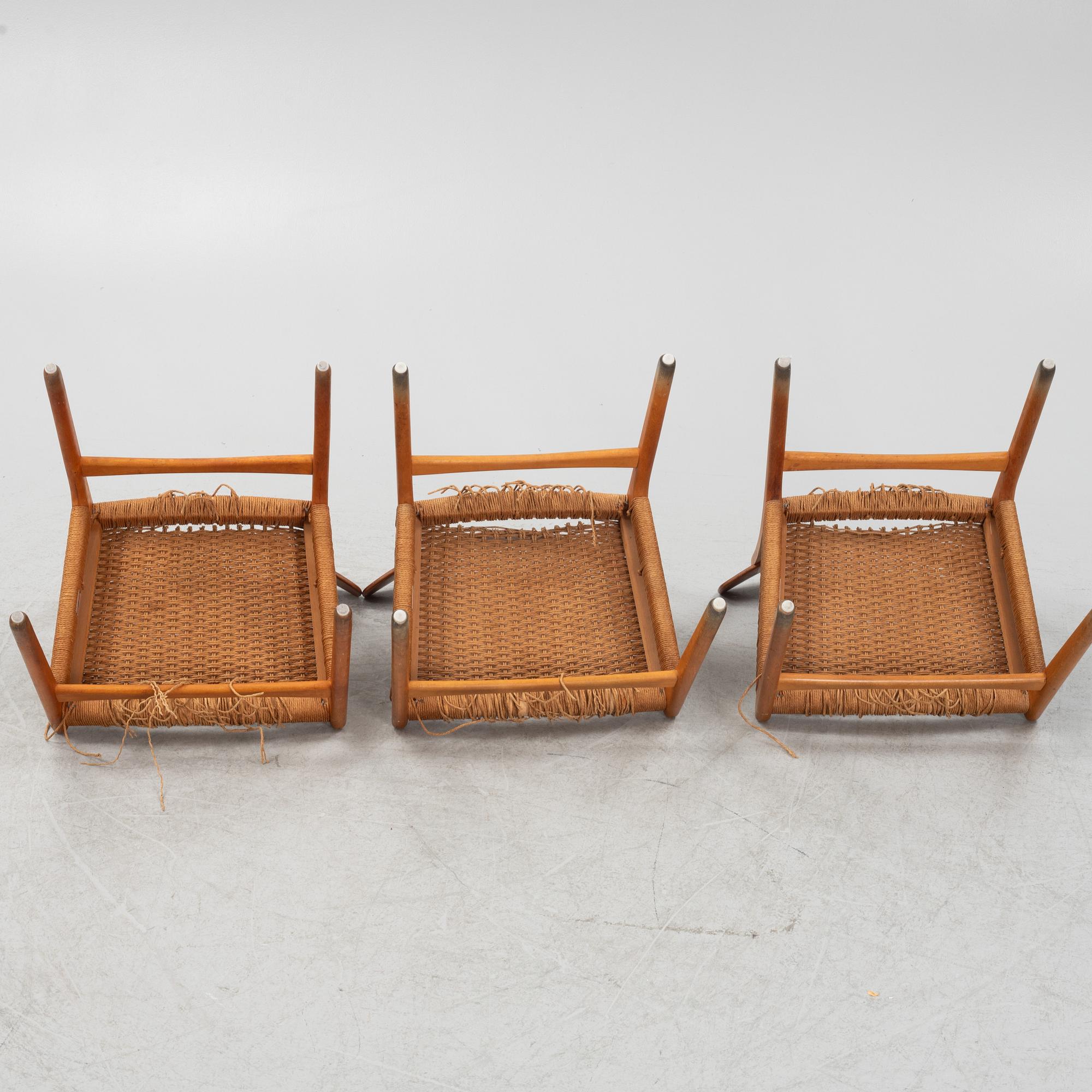 Hans J. Wegner, five 'Spisestolen/CH-23", Ljungströms Möbler, Mariestad, 1960's/70's.
