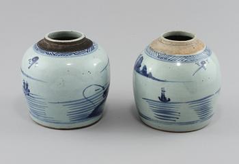 BOJANER, 2 st, porslin, Kina, 1800-tal.