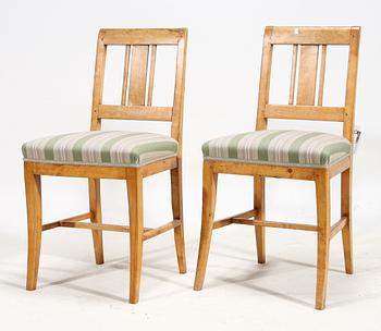 SOFFA samt STOLAR, ett par biedermeier, 1800-talets mitt.