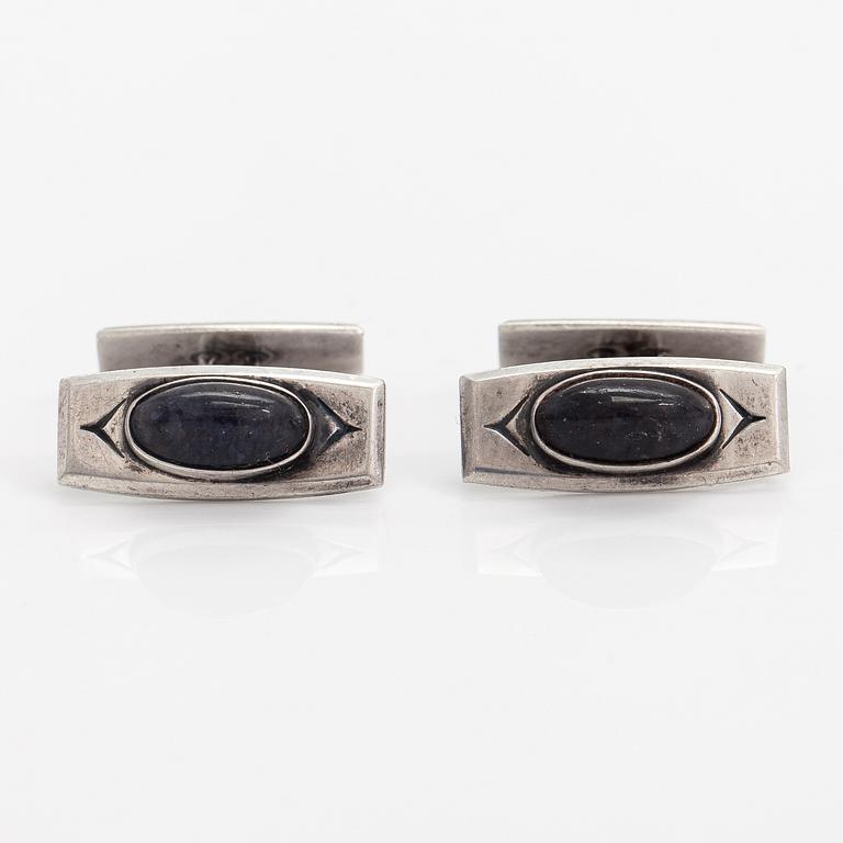 Elis Kauppi, A pair of silver cufflinks with quartz. Kupittaan kulta, Turku 1961.