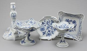 PARTI PORSLIN, 5 delar, Meissen, 1900-tal.
