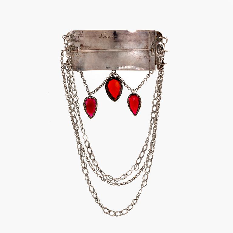 A silver and plated gold folklore jewellery by Axel Gabriel Estberg hallmarked 1842.