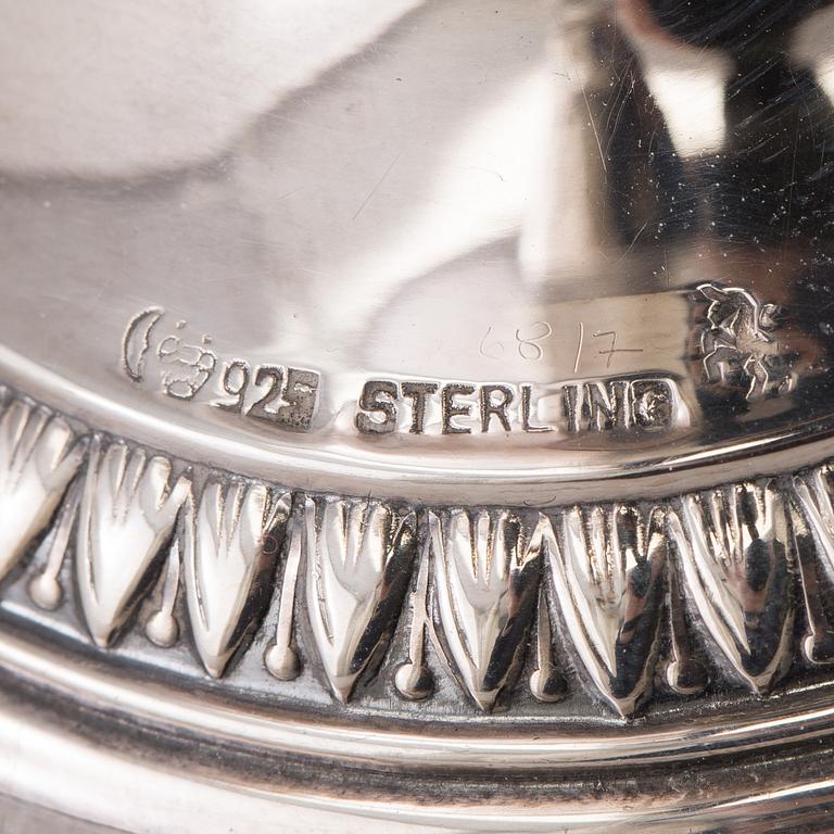 A German sterling silver claret jug, early 20th century.