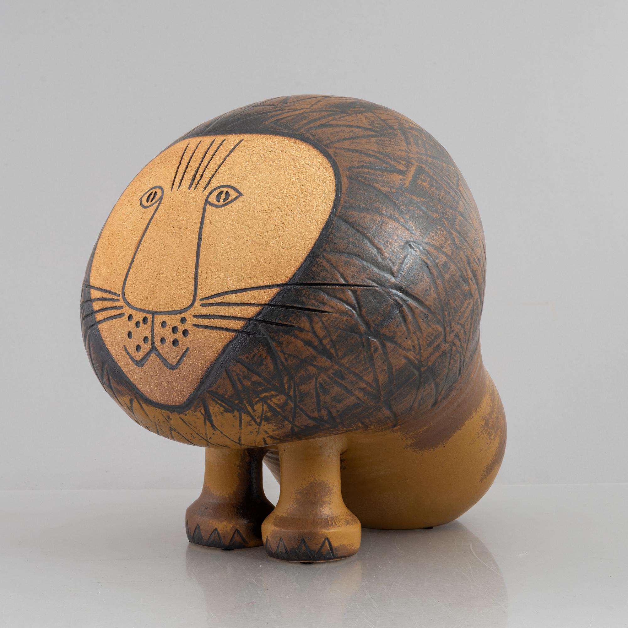 Lisa Larson, a stoneware "Lejon Maxi" sculpture, Gustavsberg, Sweden.