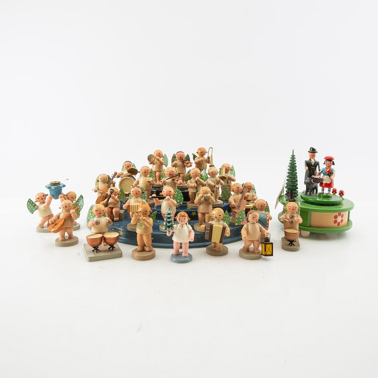 Angel orchestra and music box, Erzgebirge, Germany, mid-20th century.