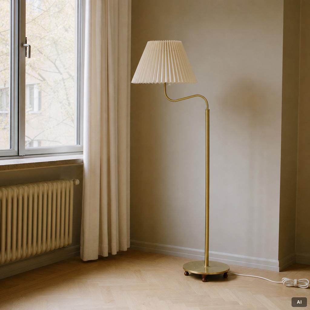 Josef Frank, floor lamp, model G2568, "Little Camel", Svenskt Tenn.