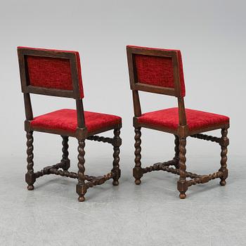 6 baroque style chairs, early 20th century.