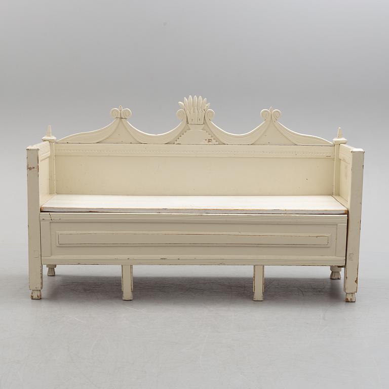 A painted pine sofa, 19th Century.