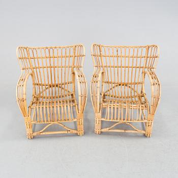 A pair of easy chairs, probably by Viggo Boesen, Denmark.