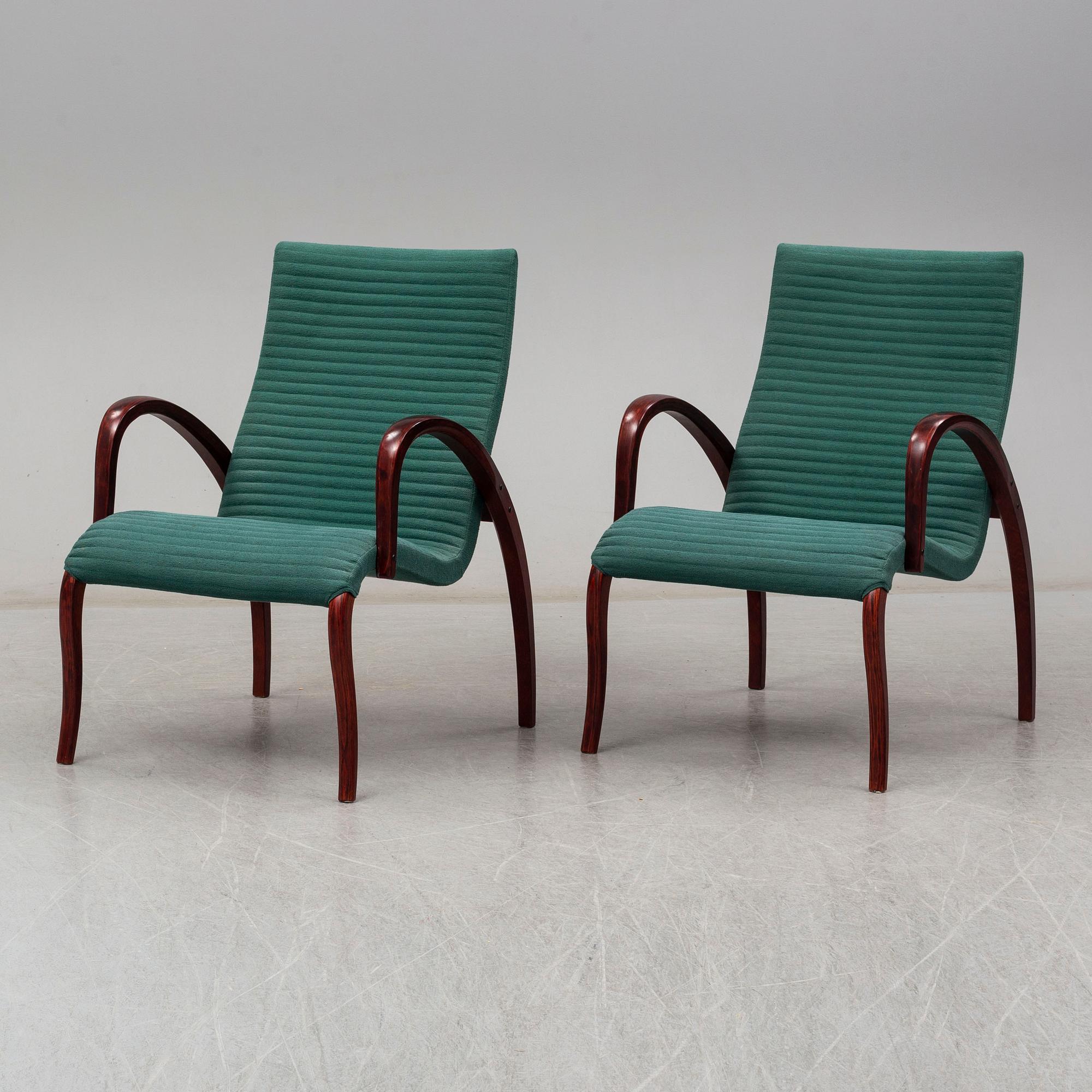 MARKKU PAKKANEN, a pair of 'Harlekiini' easy chairs, Asko, late 20th Century.
