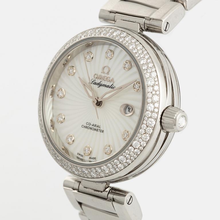 Omega, De Ville, Ladymatic, Co-Axial, "Diamond Dial", Chronometer, armbandsur, 34 mm.