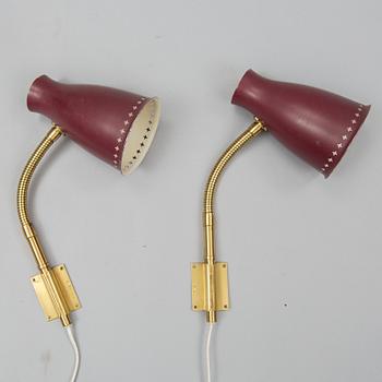 a pair of wall lights from Falkenbergs belysning, mid 20th century.