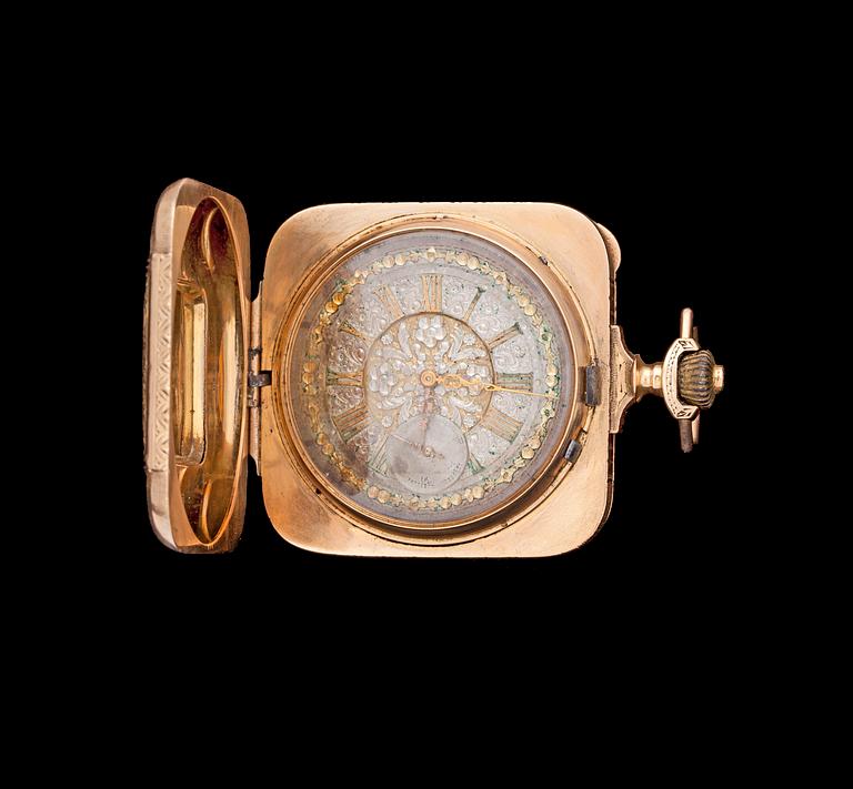 A gold pocket watch, late 19th century.
