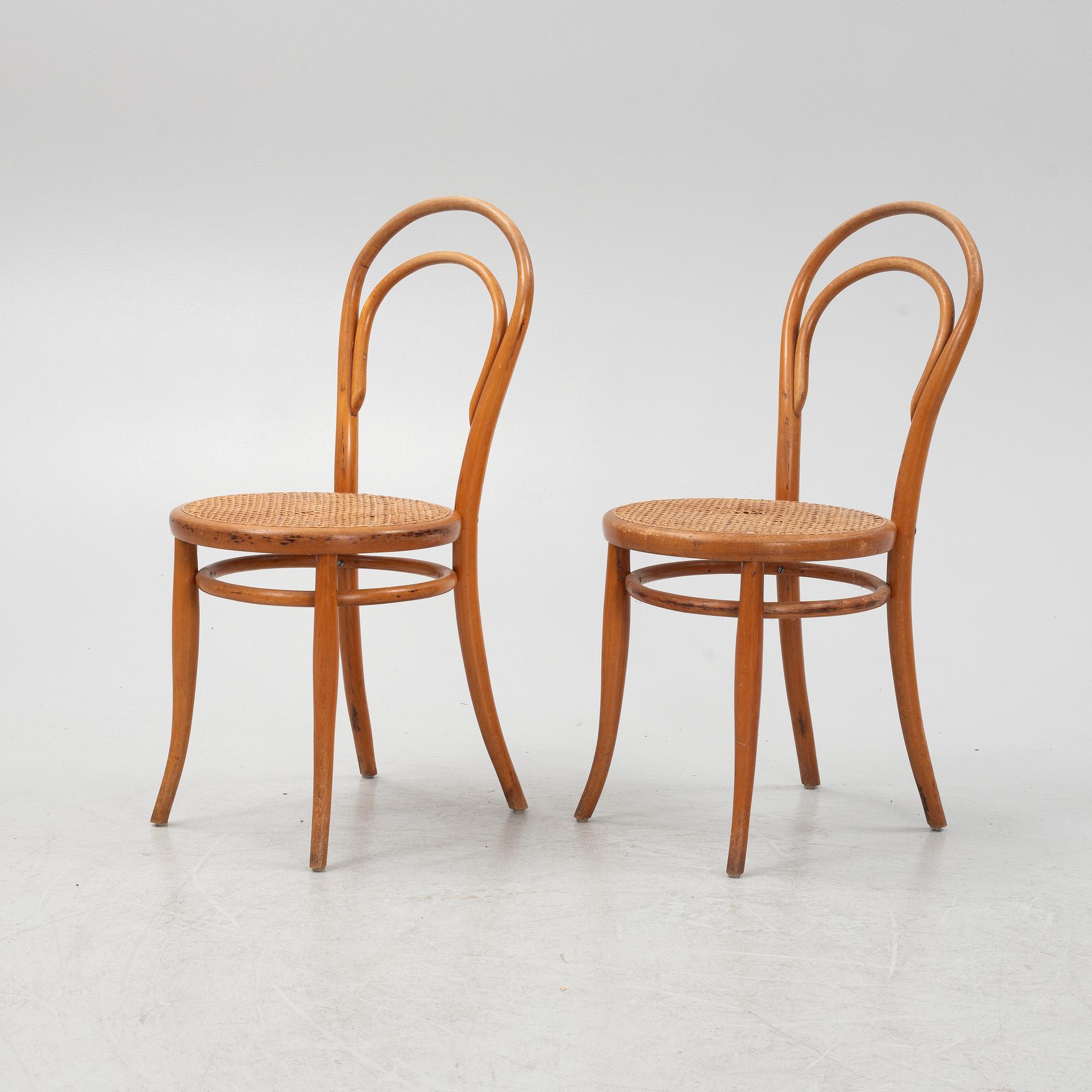 A set of six chairs by Jacob & Josef Kohn, Vienna, Austria, circa 1900.