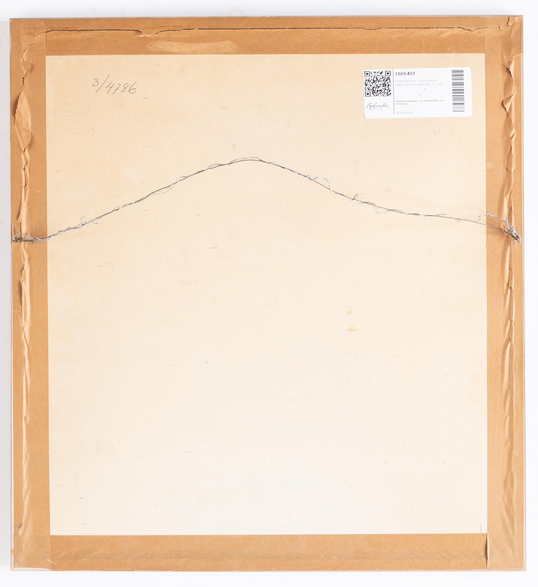 Einar Nerman, mixed media, signed and dated -35.