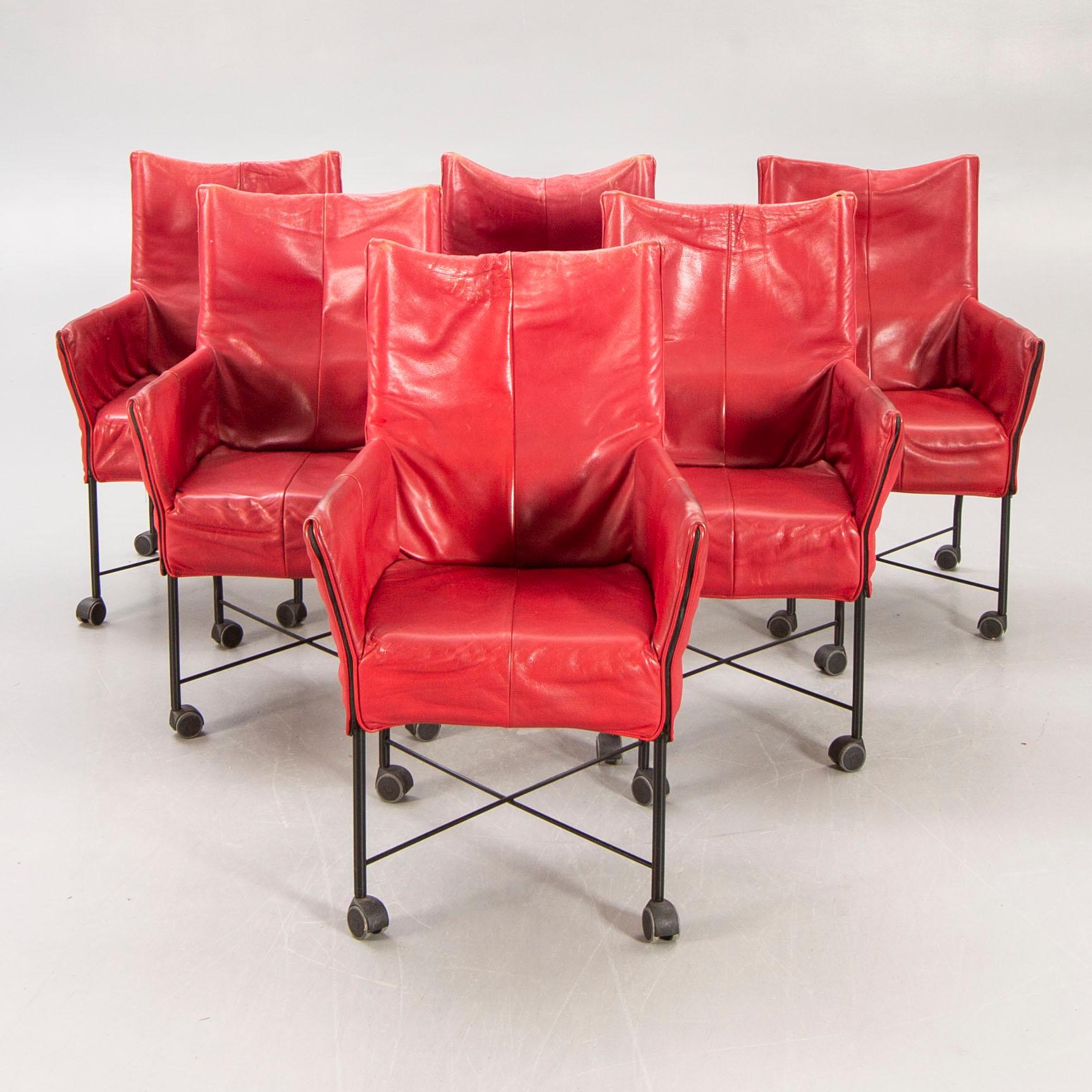 Gerard van den Berg, Armchairs, 6 pcs, for Montis, 1980s.