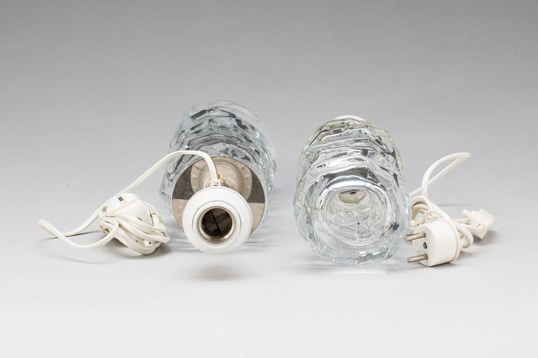 BORDSLAMPOR, glas, Reijmyre. 1960-tal.