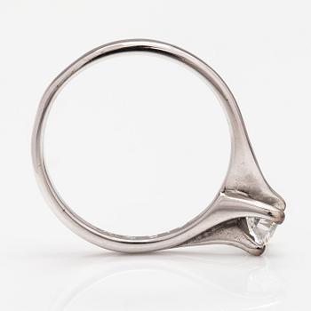 A 14K white gold ring with a diamond ca. 0.41 ct according to engraving.