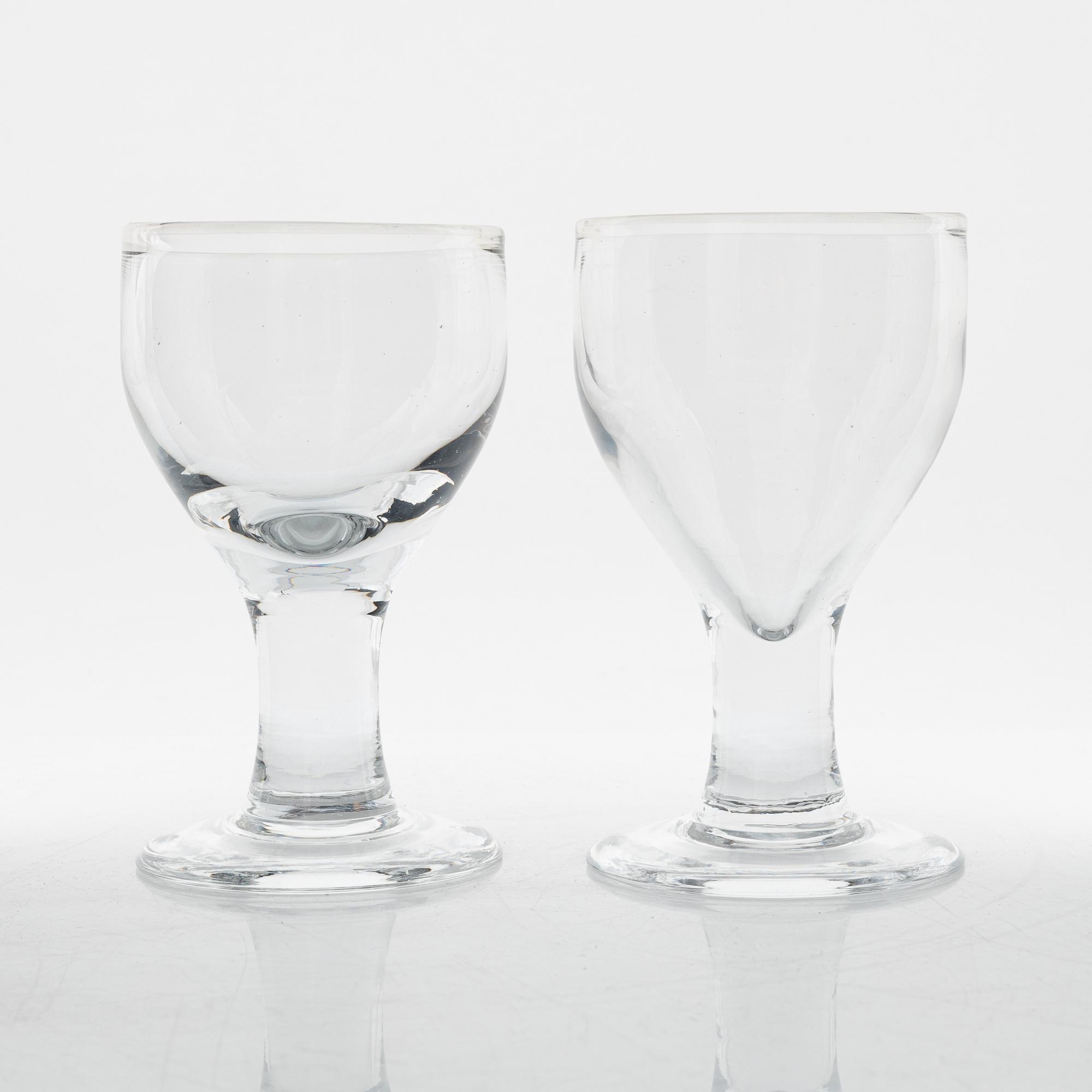Signe Persson-Melin, eleven 'Ruben' wine glasses, Boda, Sweden, second half of the 20th century.