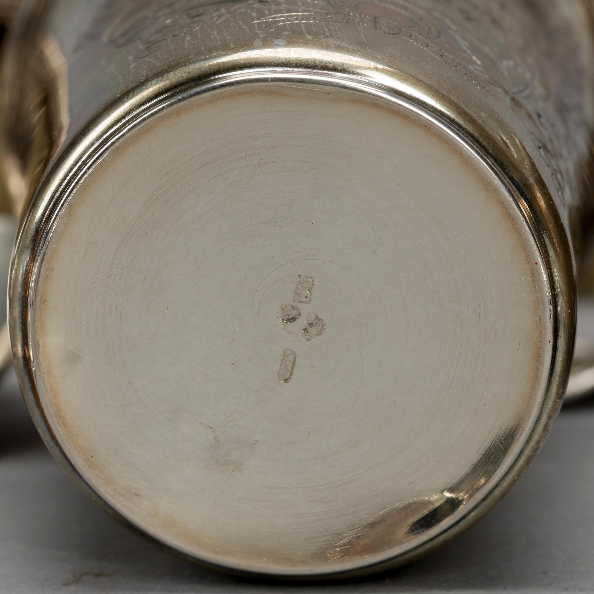 PARTI SILVER, 25 delar, bland annat Gewe Silvervarufabriken Ab, Malmö, 1952. vikt ca 673g.
