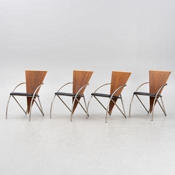 Klaus Wettergren, karmstolar, 4 st, "Sitting furniture", Q Production, Danmark, 1900-talets sista kvartal.