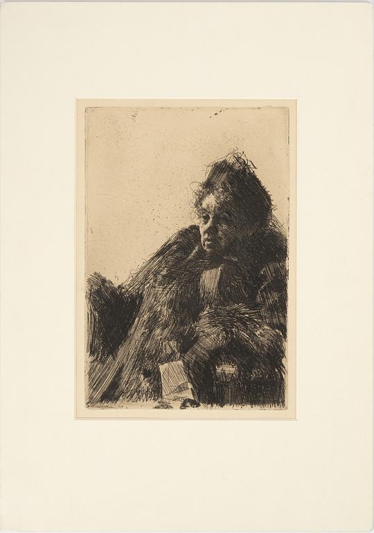 Anders Zorn, etching, from the unsigned ed from "PAN", 1895.