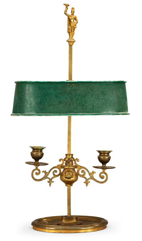 A Russian 19th century brass table lamp.
