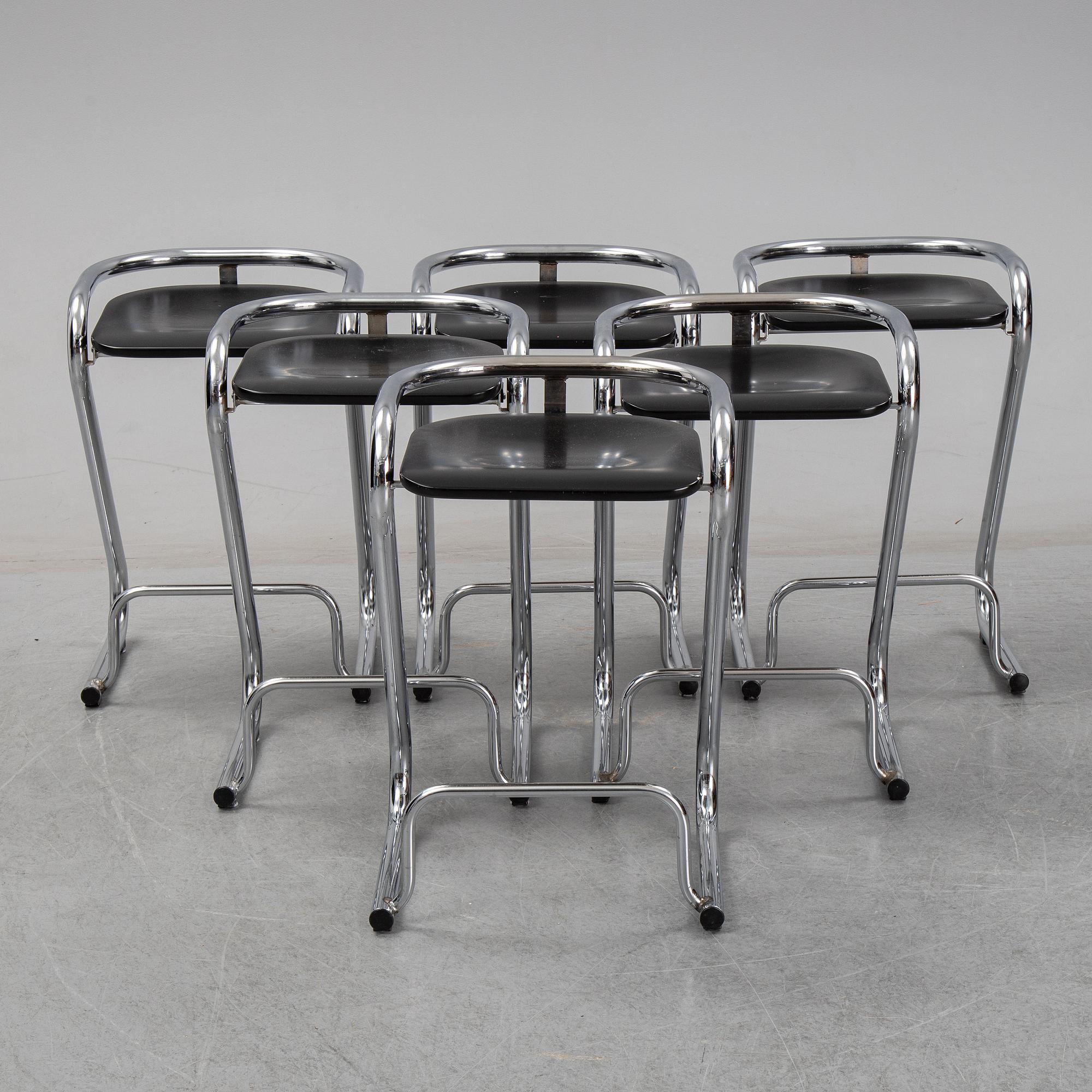 BARSTOLAR, 6 st, "S70-3", Börge Lindau och Bo Lindekrantz, Lammhults.