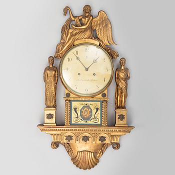 A late gustavian wall clock by Jonas Cederlund (1799-1825), Stockholm.