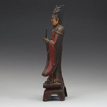 A bronze figure of a Daoist dignitary, Ming Dynasty (1368-1644).